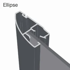 Ellipse Sliding Wardrobe Door 1 Panel Arctic White Glass With Aluminium Frame (W)914mm -Furniture Series 12806899 1244988188302462