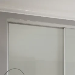 Duo Sliding Wardrobe Door Arctic White Glass With Aluminium Frame (W)610mm -Furniture Series 12807021 1114843068555534