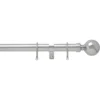 Chrome 28mm Fixed Curtain Pole With Ball 1.2m