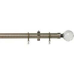 Brass 28mm Curtain Pole With Ball Finials 1.8m