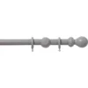 Grey Wood 28mm Curtain Pole With Ball Finials - 1.8m