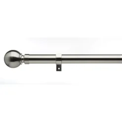28mm Eyelet 2.4m Curtain Pole Satin Steel