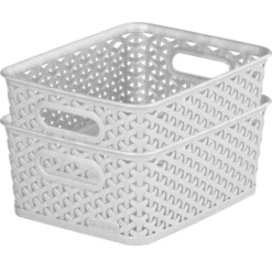 Curver My Style Small Rectangular Plastic Storage Basket - Grey - 4L -Furniture Series 12814407 1084832986992549