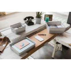 Curver My Style Small Rectangular Plastic Storage Basket - Grey - 4L -Furniture Series 12814407 1484832987411541