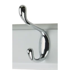 6 Coat Polished Chrome Hooks On White Stepped Board -Furniture Series 12815060 7824964414443401