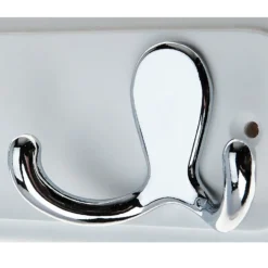 None White Hook Rail - Polished Chrome - 2 Hooks -Furniture Series 12815090 1834846183274403