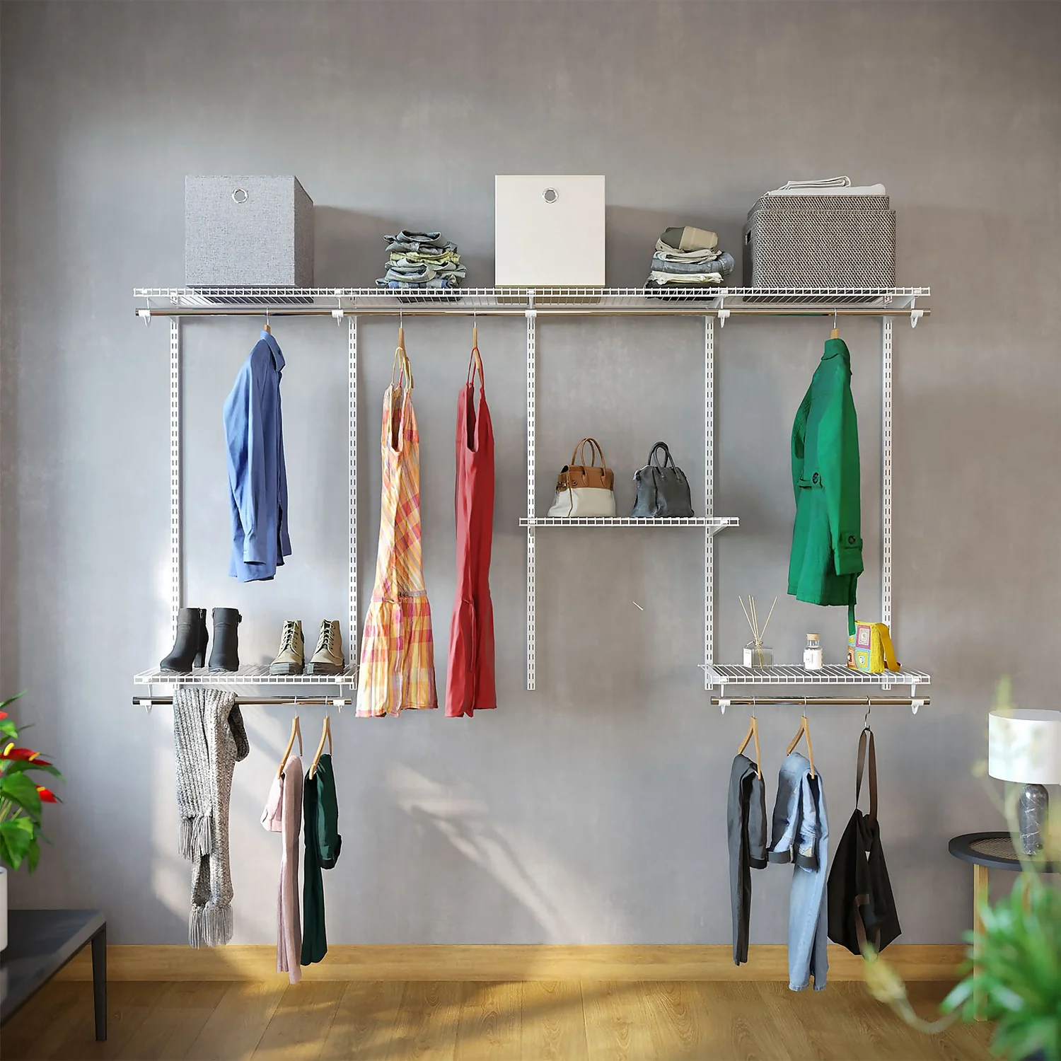 None Wardrobe System Starter Kit - White - 2.4m 2 None Wardrobe System Starter Kit - White - 2.4m - Image 2