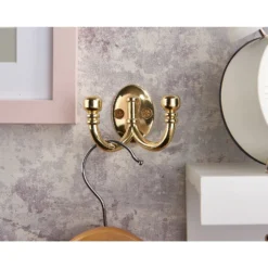 Ball End Double Robe Hook - Polished Brass 5 Ball End Double Robe Hook - Polished Brass -Furniture Series 12817508 6184995165349317
