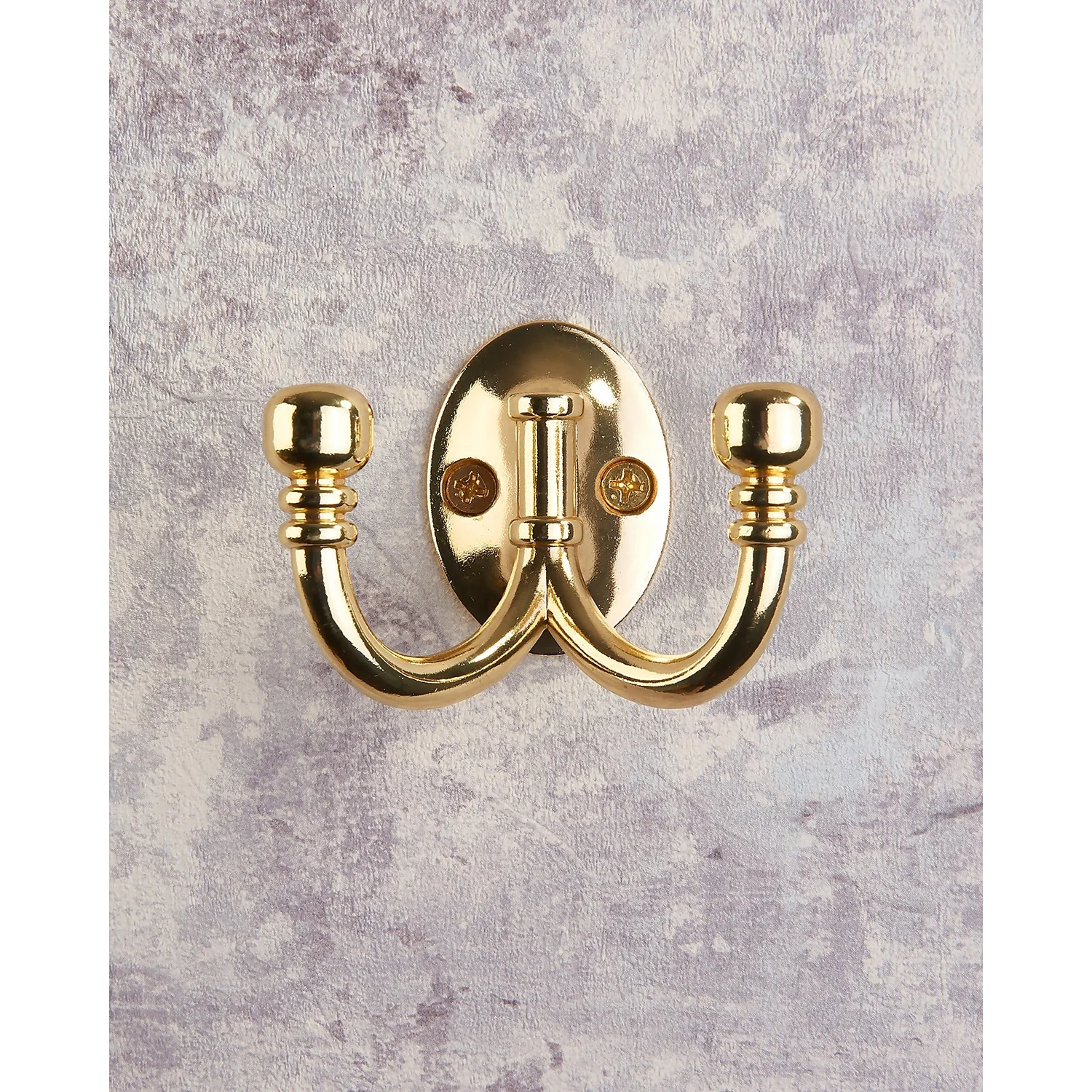 Ball End Double Robe Hook - Polished Brass 2 Ball End Double Robe Hook - Polished Brass - Image 2
