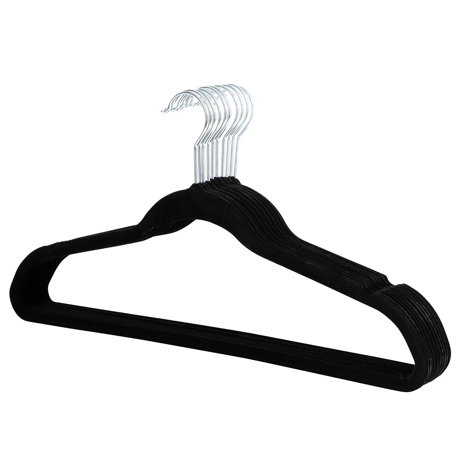Black Velvet Clothes Hangers - 10 Pack 2 Black Velvet Clothes Hangers - 10 Pack - Image 2