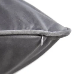 None Large Plain Velvet Cushion - Light Grey - 58x58cm -Furniture Series 12827086 1584832958649827