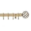 Harrison Drape Ball Cage Finial Curtain Pole - Antique Brass - 1.8m (28mm)