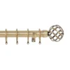 Harrison Drape Ball Cage Finial Curtain Pole - Antique Brass - 3m (28mm)