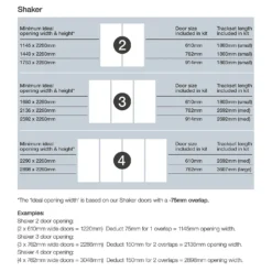 Shaker 3 Door Sliding Wardrobe Kit White Panel / Mirror With White Frame (W)1680 X (H)2260mm -Furniture Series 12835163 1114987631805123