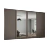 Shaker 4 Door Sliding Wardrobe Kit Stone Grey Panel / Mirror With Stone Grey Frame (W)3506 X (H)2260mm