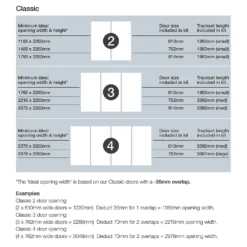 Classic 4 Door Sliding Wardrobe Kit Dove Grey Panel (W)2370 X (H)2260mm -Furniture Series 12835648 4735033038061892