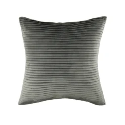None Folded Velvet Cushion - Grey