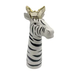 Zayne Zebra Vase With Crown