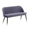 Illona Velvet Dining Bench - Grey