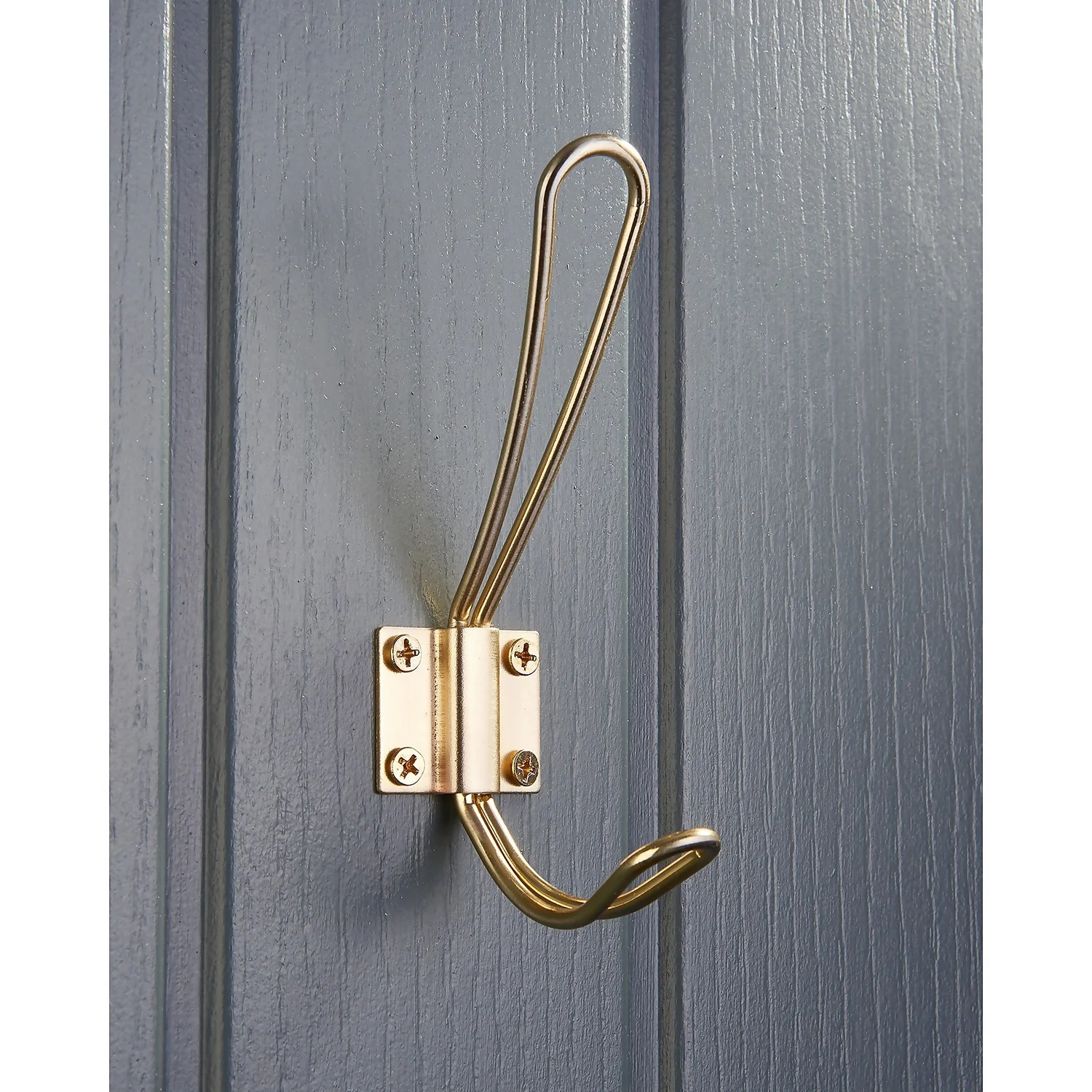 Wire Hook - Brushed Brass 2 Wire Hook - Brushed Brass - Image 2