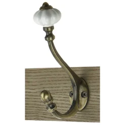 6 Ceramic Antique Brass Hook On Dark Rustic Board -Furniture Series 12839323 8094964597770671