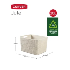 Curver Jute Large Basket - 20L - Off White 9 Curver Jute Large Basket - 20L - Off White -Furniture Series 12840437 7504833167405871