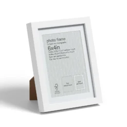 Box Photo Frame - 6x4" - White