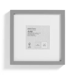 Box Photo Frame - 4x4" - Grey -Furniture Series 12879248 1824853904080706