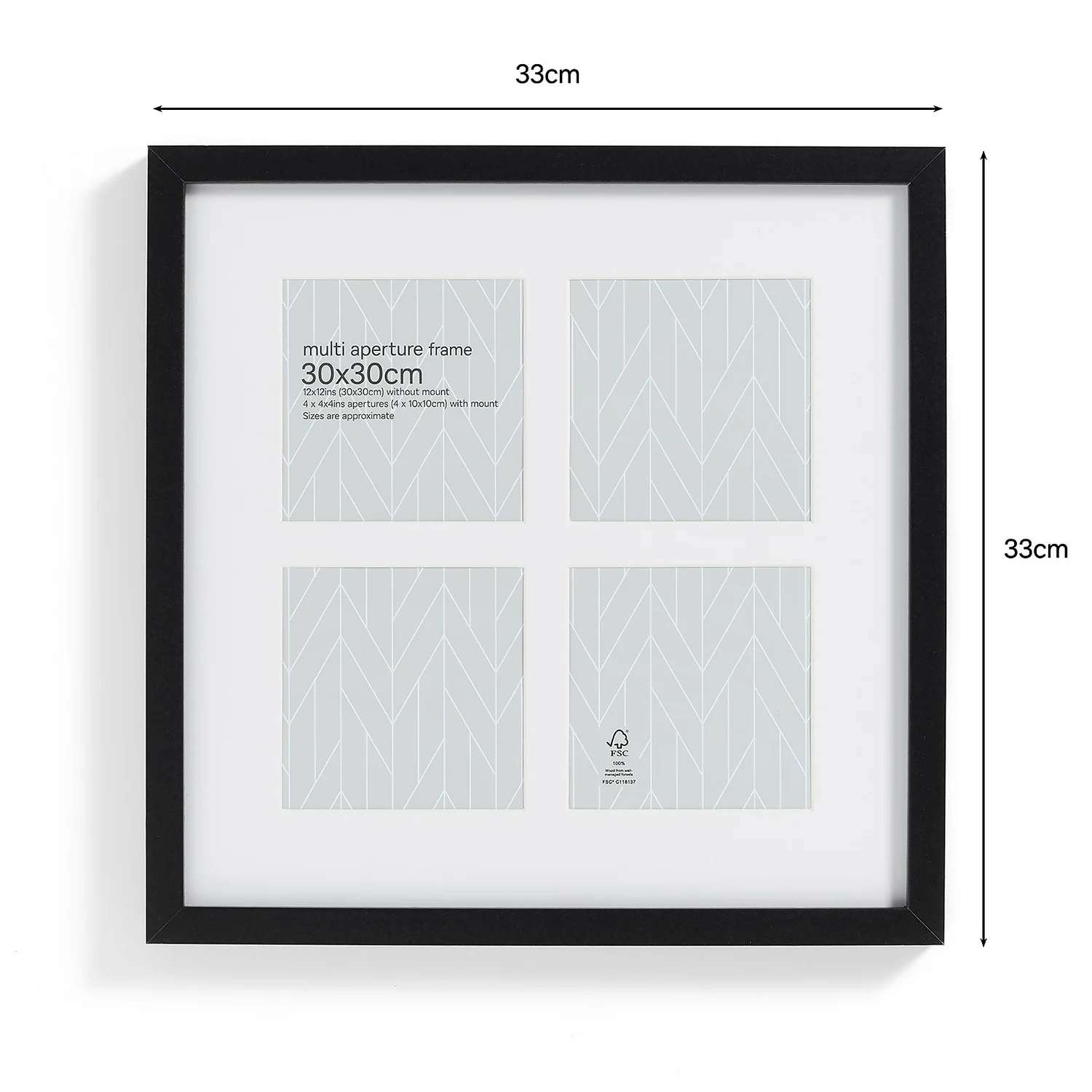 Box Photo Frame Multi Aperture - 30x30cm - Black 2 Box Photo Frame Multi Aperture - 30x30cm - Black - Image 2