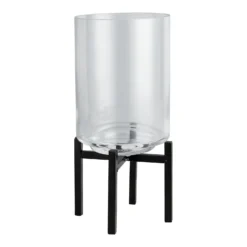 Hurricane Glass Vase With Stand