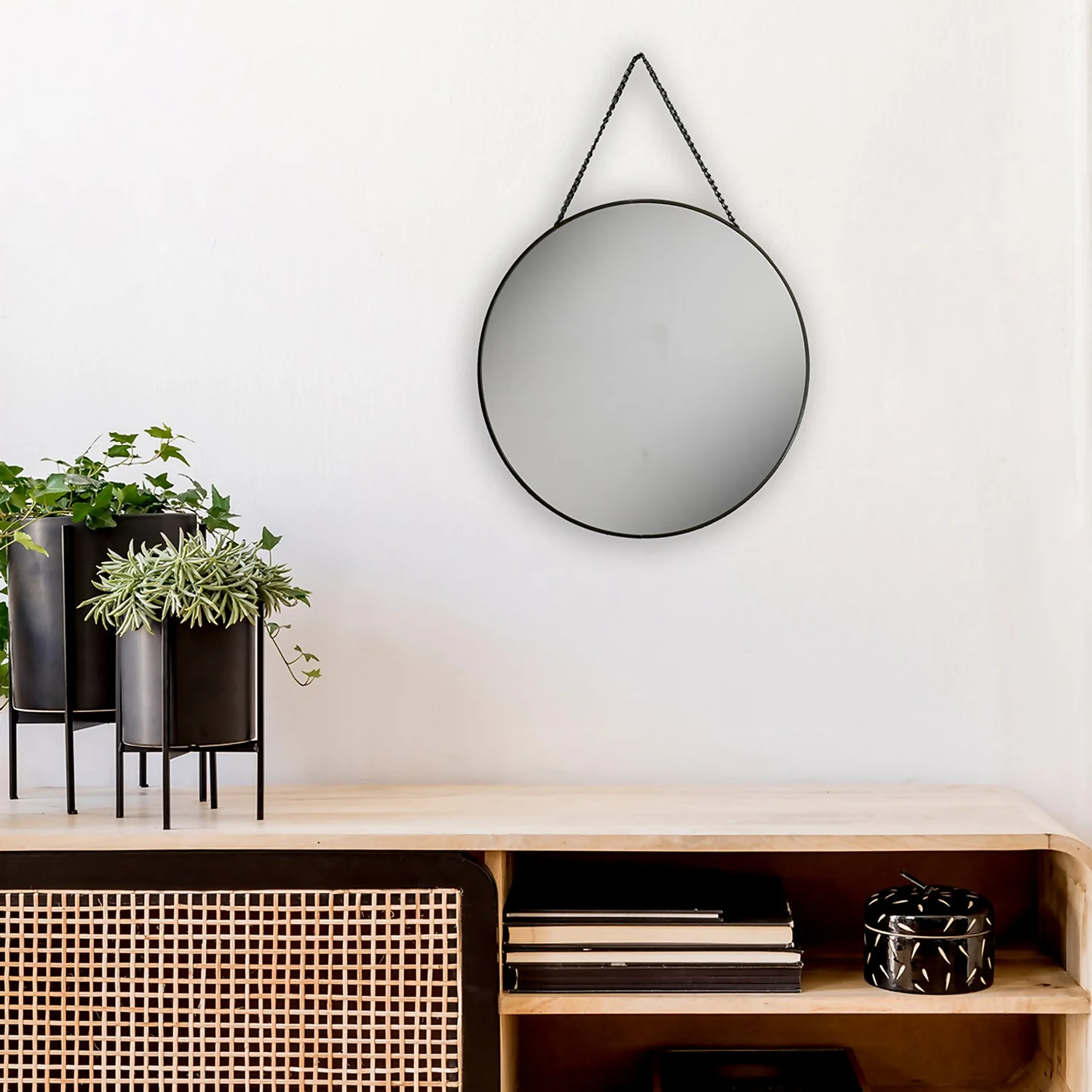 Round Mirror - Black - 30cm 2 Round Mirror - Black - 30cm - Image 2