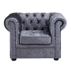 Chesterfield Crushed Velvet Armchair - Petrol Blue -Furniture Series 12882324 1044843612903908