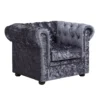 Chesterfield Crushed Velvet Armchair - Petrol Blue