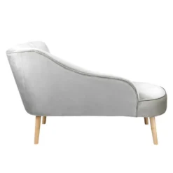 Lara Luxury Velvet Chaise Longue - Silver -Furniture Series 12882862 8814893575365956