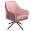 Pia Pleat Swivel Chair - Rose