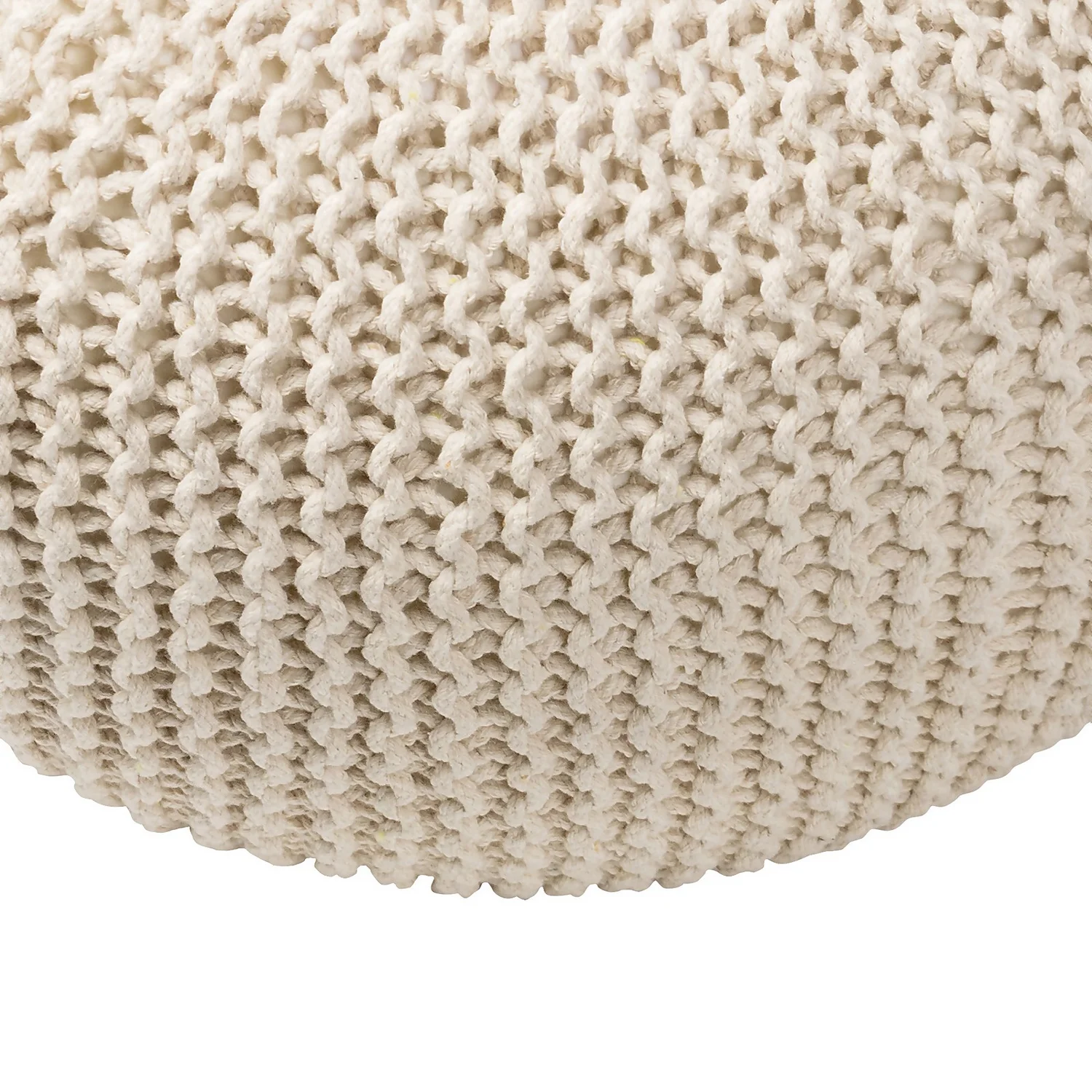 Charles Chunky Knit Pouffe - Cream 5 Charles Chunky Knit Pouffe - Cream - Image 5