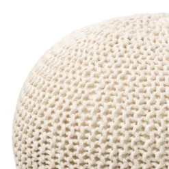 Charles Chunky Knit Pouffe - Cream 8 Charles Chunky Knit Pouffe - Cream -Furniture Series 12882880 9484898261778141