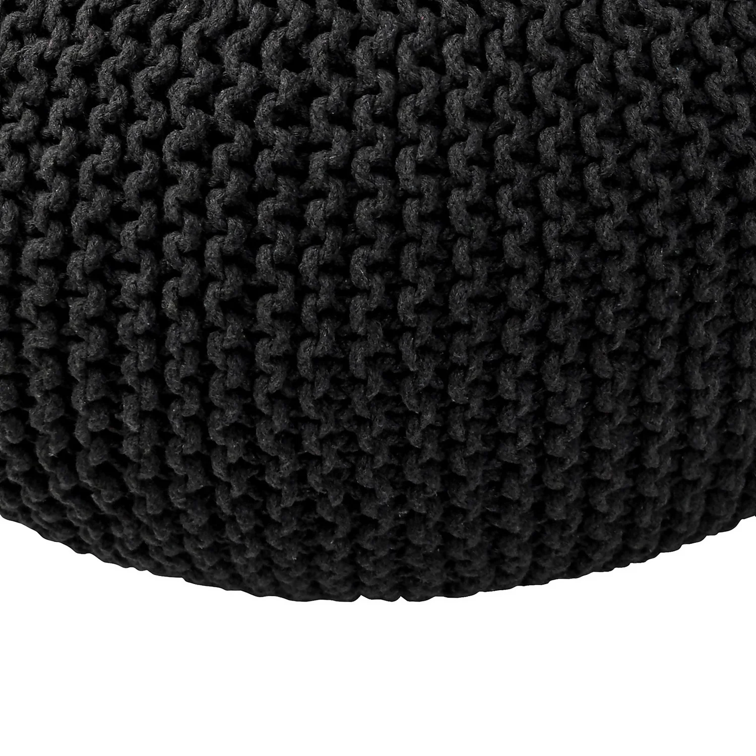 Charles Chunky Knit Pouffe - Grey 5 Charles Chunky Knit Pouffe - Grey - Image 5