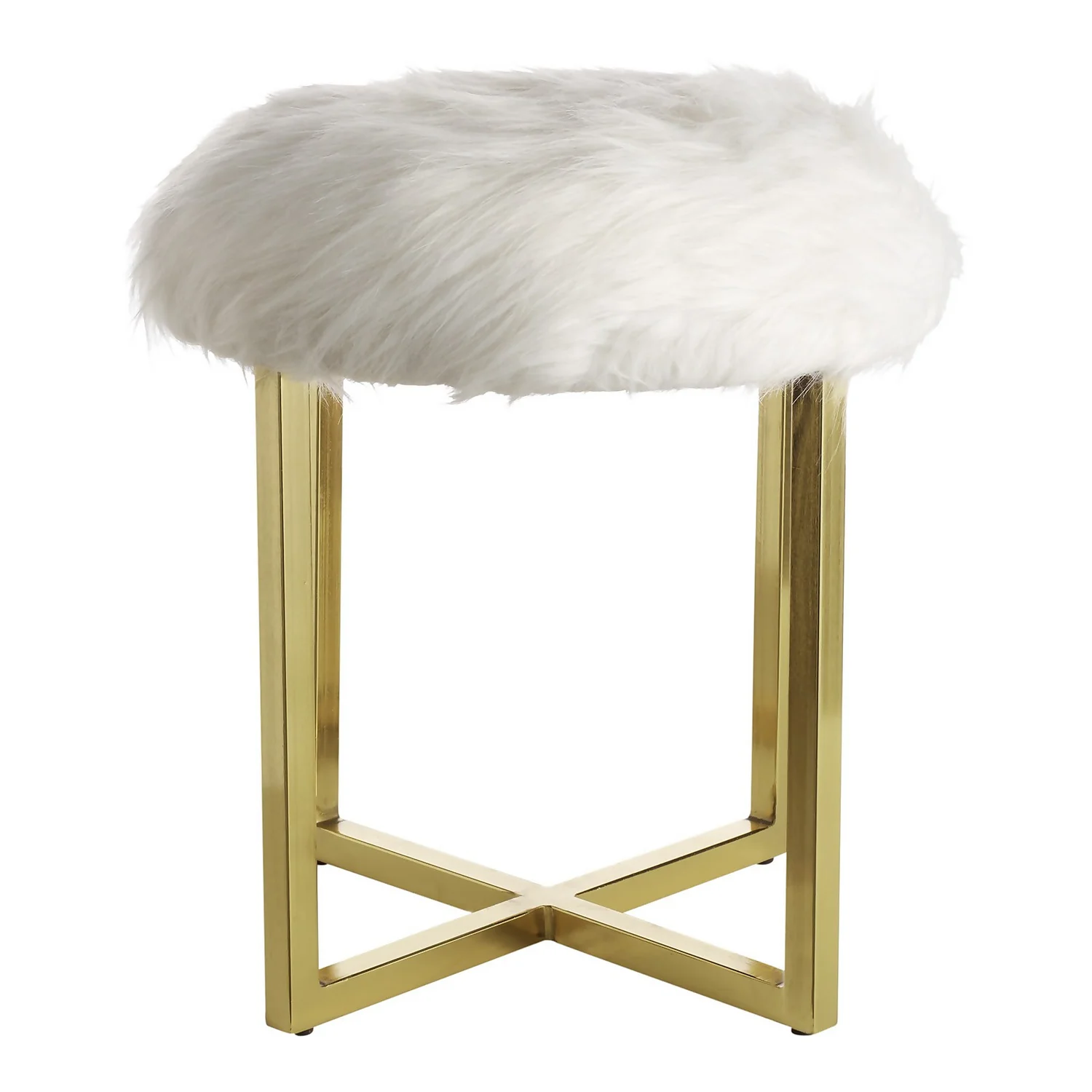 Mary Furry Stool - White 3 Mary Furry Stool - White - Image 3