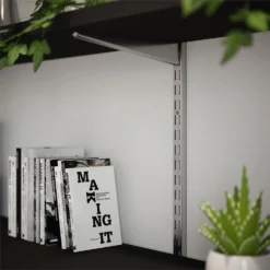 Twin Slot Shelving Kit - 1600mm Krome Twinslot And 120mm Brackets - Chrome Effect -Furniture Series 12888689 9434843283631975