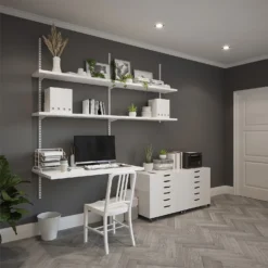 Anti-bacterial Twin Slot Shelving Kit - 1219mm White Twinslot And 216mm Brackets - White -Furniture Series 12888869 9604843292179989