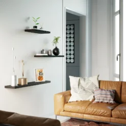 Flexi Storage Decorative Shelving Floating Shelf Black Oak 900x38x240mm -Furniture Series 12889895 1394885494928821