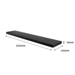 Flexi Storage Decorative Shelving Floating Shelf Black Oak 1200x38x240mm -Furniture Series 12889901 1154976219149113