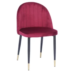 Illona Velvet Dining Chairs - Set Of 2 - Berry -Furniture Series 12906334 2074862758242648