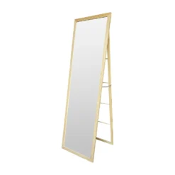 Pine Full Length Free Standing Mirror With Rail