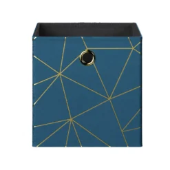 Clever Cube Velvet Geometric Insert - Smokey Blue & Gold -Furniture Series 12932951 2084887876808341