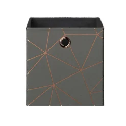 Clever Cube Velvet Geometric Insert - Grey & Rose Gold -Furniture Series 12932953 1544887876394671