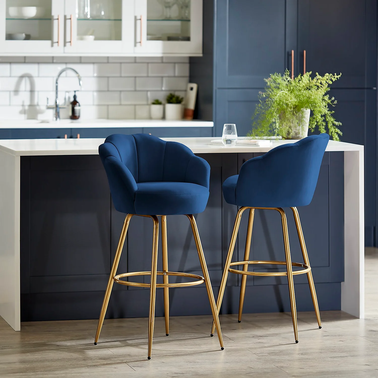 Sophia Bar Stool - Navy 2 Sophia Bar Stool - Navy - Image 2