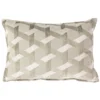 Jacquard Geometric Velvet Cushion - 30x50cm - Latte