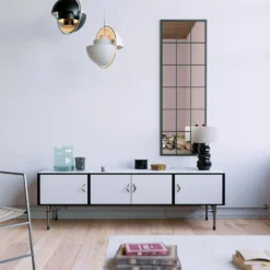 Black Metal Rectangle Window Pane Leaning Mirror - 150x50cm 5 Black Metal Rectangle Window Pane Leaning Mirror - 150x50cm -Furniture Series 13031833 6844893868642896
